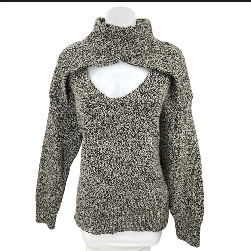 ZARA Chunky Knit Cross Neck Sweater size Small